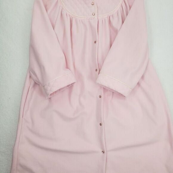 Vintage Homebodies By Leisure Life Vintage Pink Fleece House Dress Size 3X - Picture 5 of 17